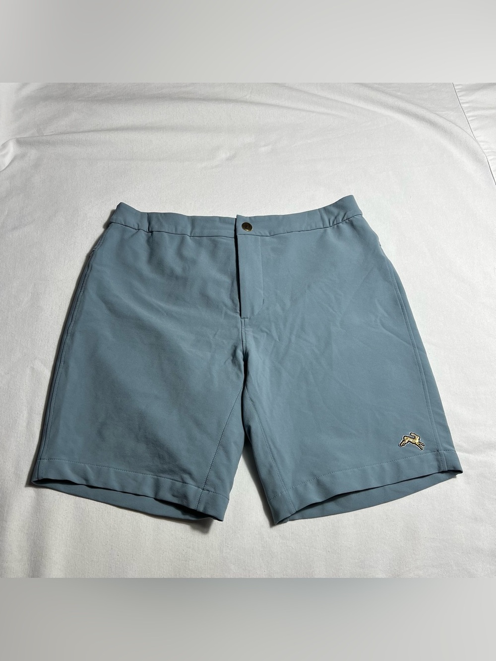 Tracksmith Longfellow Shorts Light Blue Eliot Stretch Mens M 8” Inseam